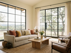 Staged Austin Hill Country living room