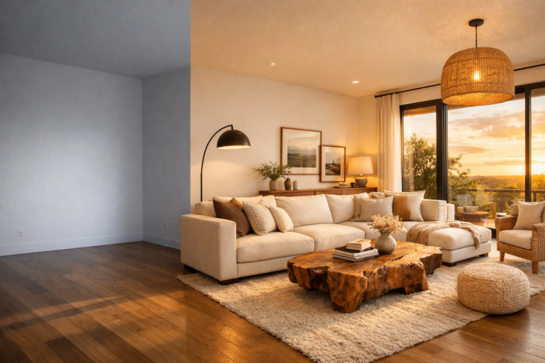 Austin Hill Country Staged Living Room