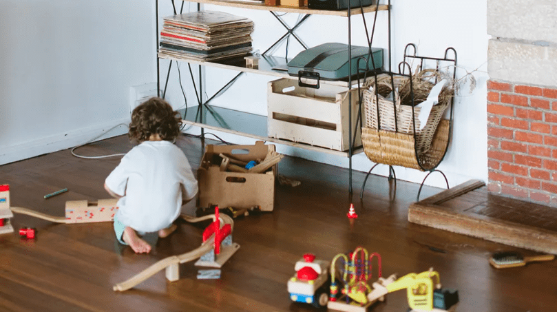 Cluttered home with children toys